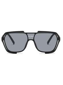 1pc Women's Oversized Polarized Sunglasses - Black - View 2