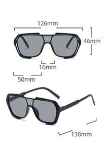 1pc Women's Oversized Polarized Sunglasses - Black - View 4