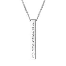 Christian Bible Verse Bar Necklaces For Women,  Faith Inspirational Birthday Jewelry Gift - Silver - View 15