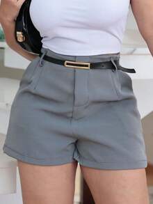 Women Shorts - 灰色 - 查看 4