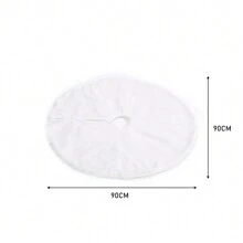 LIVINGANDHOME Living And Home  White Plush Christmas Tree Skirt For Holiday Decoration - white (90cm) - View 11