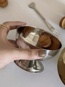 2 chiếc bát kem tráng miệng chân cao bằng thép không gỉ, hoàn hảo cho gia đình, nhà hàng, sữa lắc, sa lát, bột yến mạch, đá viên, bữa tiệc, du lịch, đám cưới, sinh nhật, tốt nghiệp, tiệc độc thân, cử nhân, nhà bếp, đồ dùng nhà bếp, lưu trữ, trang trí, ngoài trời . - Bạc - Xem 4