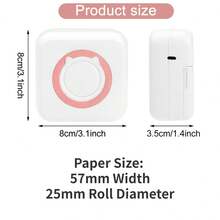 Mini Sticker Printer, Portable Printer For Phone, Mini Thermal Printer For Customized Sticker, Wireless Photo Printer For Phone, Pocket Label Printer For Memo Study Note (10 Roll Paper, Pink) - Pink Printer With 10 Rolls Color Sticker - View 3