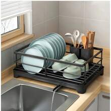1 Space Saving Bowl Rack With Multifunctional Storage Space - Design Above Sink, Detachable Cutlery Rack, Durable Drain Plate - Kitchen Organizer, Space Saving Bowl Rack With Drain Plate, Rust Proof Cutlery Drying Rack With Drain Plate, Kitchen Organizer, Including Cutlery Rack - Very Suitable For Drying And Storing Cutlery, Large Cutlery Drying Rack, Expandable Cutlery Rack, Kitchen Counter Multifunctional Cutlery Rack, Rust Proof Drying Cutlery Rack With Cutlery And Cup Holder, Home Kitchen Accessories - Multicolor - View 6
