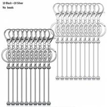 Mixed Beaded Keychain With Steel Blank Metallic Alloy Beads, Detachable Beaded Pendants For Handmade Jewelry Crafts - One Size - View 35