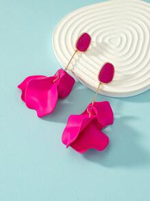 1 Pair Enamel Leaf Shaped Pendant, Suitable For Daily Wear - Hot Pink - View 2