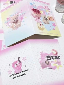 10PCS Korean Ins Fashion Cute 3-Inch Photo Card Back Card Foldable Card Holder Original Ins Folding Card Packaging Material Card Set Card Delivery Message Card Gift Packaging Card Greeting Card Campus Supplies Student Stationery,Funny,Gift Card Back To School,Valentine,Wedding,Mother's Day,Mom's Gift,Back To School,School Supplies - Multicolor - View 8