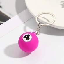 9 piezas Llaveros de bola de billar, decoraciones de llavero lindas y coloridas con dibujos animados de moda para bolsos, carteras y accesorios - Multicolor - Ver 6