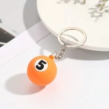9 piezas Llaveros de bola de billar, decoraciones de llavero lindas y coloridas con dibujos animados de moda para bolsos, carteras y accesorios - Multicolor - Ver 7