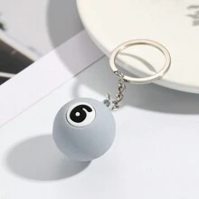 9 piezas Llaveros de bola de billar, decoraciones de llavero lindas y coloridas con dibujos animados de moda para bolsos, carteras y accesorios - Multicolor - Ver 8