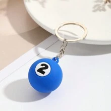 9 piezas Llaveros de bola de billar, decoraciones de llavero lindas y coloridas con dibujos animados de moda para bolsos, carteras y accesorios - Multicolor - Ver 4