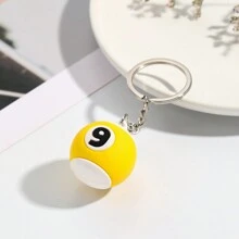 9 piezas Llaveros de bola de billar, decoraciones de llavero lindas y coloridas con dibujos animados de moda para bolsos, carteras y accesorios - Multicolor - Ver 11