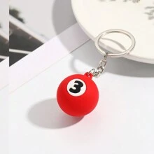 9 piezas Llaveros de bola de billar, decoraciones de llavero lindas y coloridas con dibujos animados de moda para bolsos, carteras y accesorios - Multicolor - Ver 5