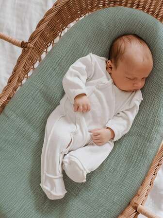 GLLQUEN BABY 2er Pack Musselin Baby Stubenwagen Laken, Wickelauflage, ovale und rechteckige Baby Beistellbett Auflagen, Oeko-Tex zertifiziert