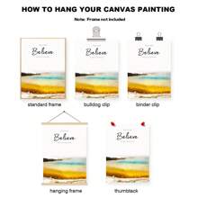 單片海岸風景啟發畫無框畫，北歐風格聚酯纖維浪花圖騰鳳梨長方形壁畫，適用於客廳、臥室、書房家居裝飾 - 彩色 - 查看 9