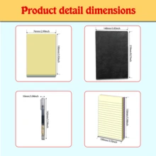 A5 Sổ tay bìa mềm màu đen/Giấy ghi chú màu/Bút bi lăn đen Nhanh khô Bút trung tính Văn phòng phẩm Bộ văn phòng - màu sắc - Xem 2