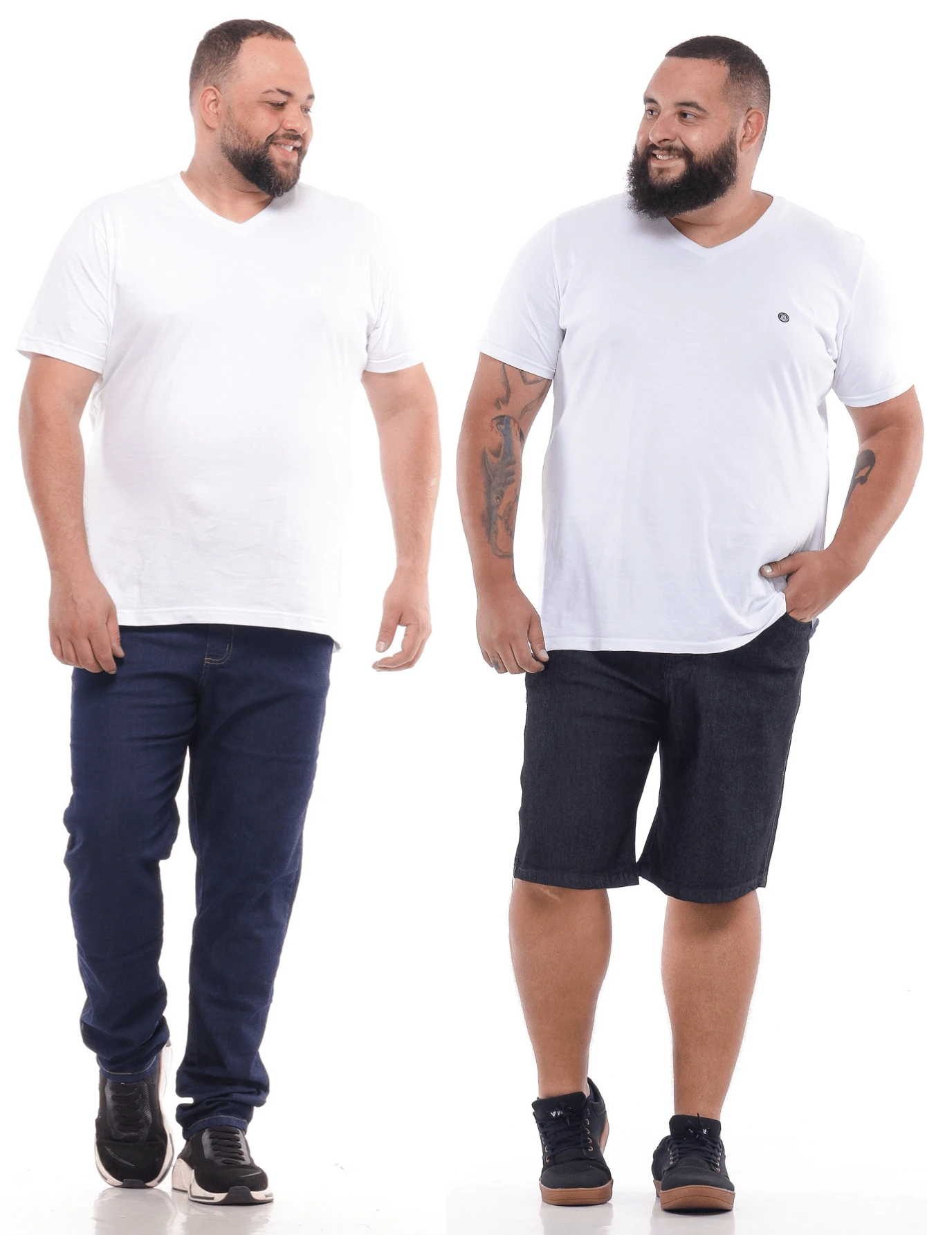 Men Plus Size Denim Shirts - 深色水洗藍 - 查看 1