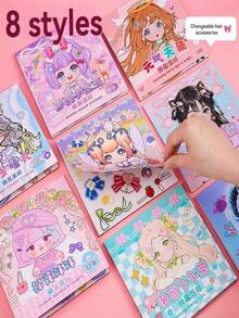 Princess Dress Up Sticker Book Toy For Girls, Children's Educational Toy, Sticker Drawing For Beautiful Girls' Makeup - Multicolor - View 2