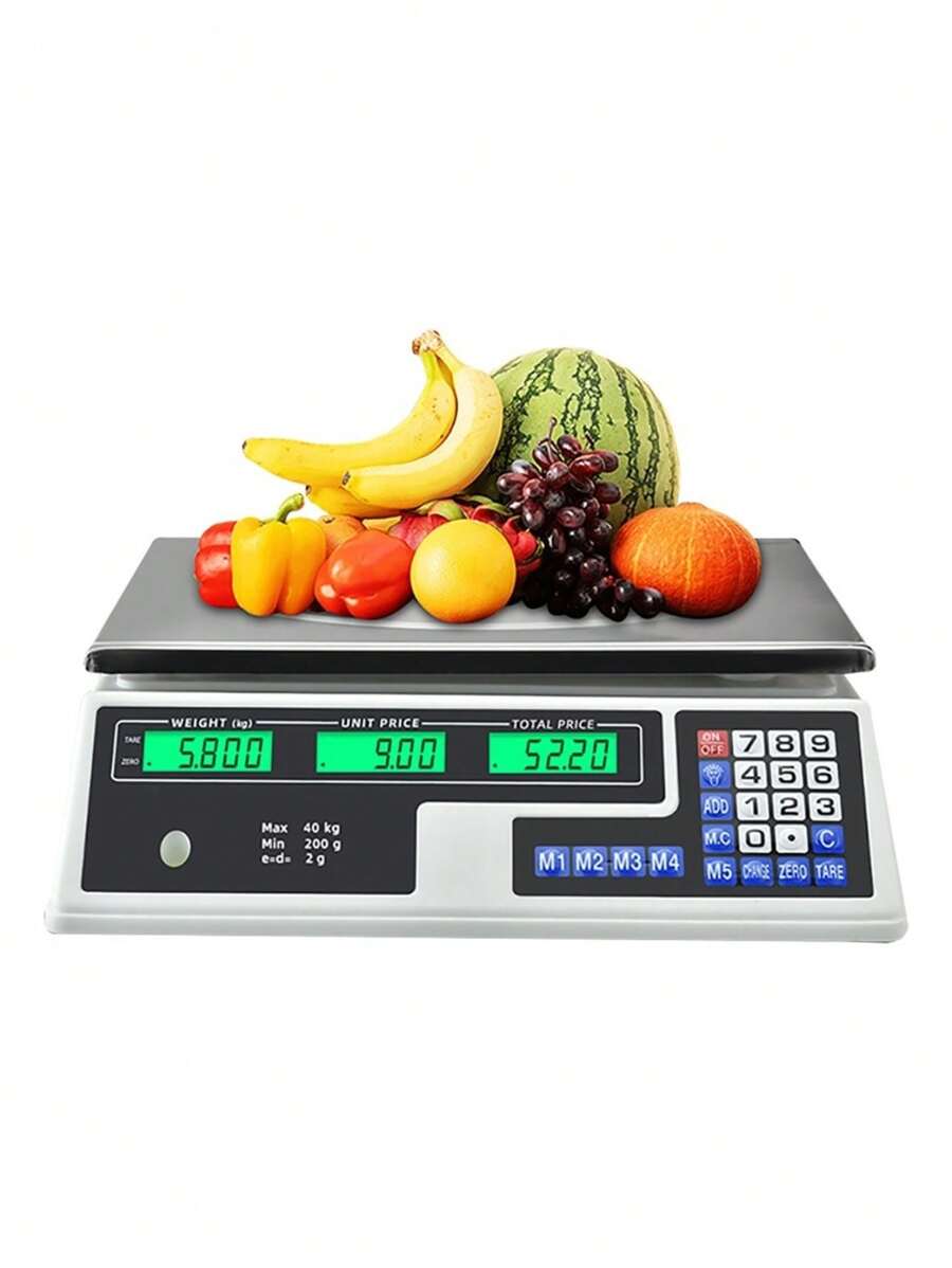 Commercial Digital Scale High Precision Food Fruit Vegetable Scale, Electronic Scale, High Precision LCD 40kg - Multicolor - View 1