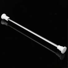 Heavy Duty Extendable Telescopic Shower Curtain Pole Rail Rod Bath Door Window - Silver - View 1