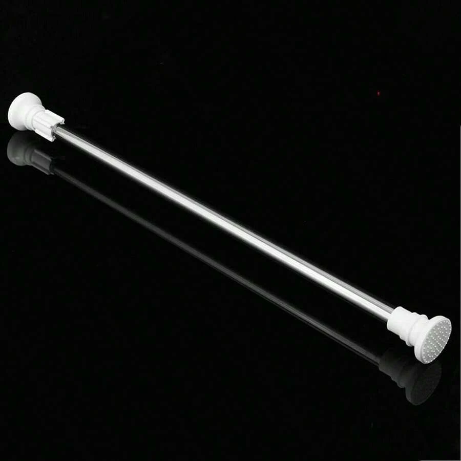 Heavy Duty Extendable Telescopic Shower Curtain Pole Rail Rod Bath Door Window - Silver - View 1