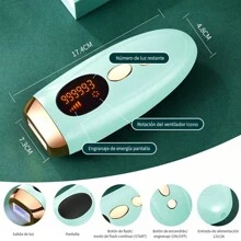 Dispositivo de depilación láser permanente con flash IPL 999,999,Rejuvenecimiento de fotones, pulso fuerte, afeitadora indolora para todo el cuerpo, adecuada tanto para hombres como para mujeres.5 modos diferentes de afeitadora eléctrica - verde menta - Ver 6