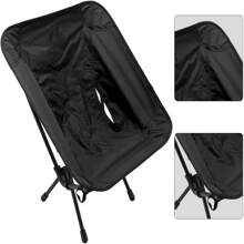 1pc Gavigain Camping Folding Chairs, Mini Moon Chair Ultralight Compact Beach Chair With Moon Chair Cushion And Storage Bag For Outdoor Camp, Hiking, Travel, Beach, And Picnic(Black) Camping Stuff - Black - View 4