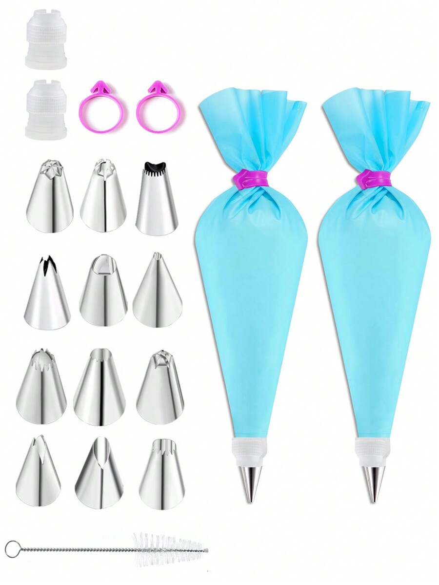 19pcs/Set Reusable Piping Bag And Tips Set Icing Bag And Tips Icing