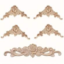 5 Pieces Wooden Inlays For Bed Doors Cabinets Wardrobes Furniture Decoration