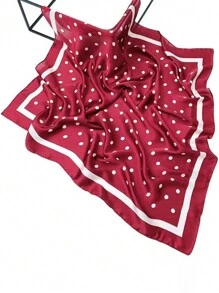 1pc Women's Summer Scarf With Polka Dot Pattern, Versatile Artistic Small Square Scarf With Multiple Wearing Styles, Casual Shawl Suitable For Everyday Use Bandana,Hair Band,Head Band Ideal For Dressing Up Your Look - Multicolor - View 8
