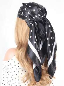 1pc Women's Summer Scarf With Polka Dot Pattern, Versatile Artistic Small Square Scarf With Multiple Wearing Styles, Casual Shawl Suitable For Everyday Use Bandana,Hair Band,Head Band Ideal For Dressing Up Your Look - Multicolor - View 4