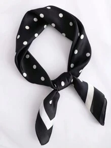 1pc Women's Summer Scarf With Polka Dot Pattern, Versatile Artistic Small Square Scarf With Multiple Wearing Styles, Casual Shawl Suitable For Everyday Use Bandana,Hair Band,Head Band Ideal For Dressing Up Your Look - Multicolor - View 7