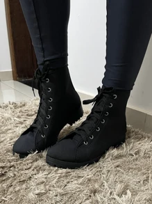 Women Mid-Calf Boots - 黑色 - 查看 1