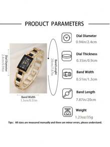 1 件女孩/儿童/青少年手表，优雅公主风格，时尚石英表，椭圆形珠宝 3 件套，适合作为女孩的生日礼物 - 黑色 - 查看 3