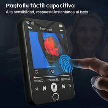 Reproductor MP3 portátil de 64GB con Bluetooth 5.0 pantalla táctil completa con altavoz, radio, grabación para deportes (negro)