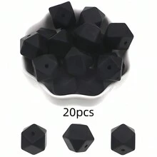 20顆 14mm 六角形矽膠散珠吊飾，適用於項鍊、手鍊 DIY 手作、鑰匙圈製作配件 - 珠 - 查看 33