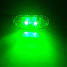 10 Pcs LED Trailer Lights 2 Diode Waterproof LED Trailer Side Marker Lights Oval Signal Running Lights For Truck Boat RV - Green - View 2
