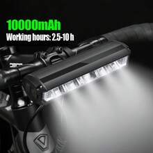 1pc High Brightness Aluminum Alloy Bicycle Light, 2600 Lumens, USB Rechargeable Flashlight Bicycle Front Light - Multicolor - View 1