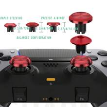 DALUHE Metal Thumbsticks Paddles Compatible With Edge Controller, 6 Analog Stick Joystick Buttons Interchangeable Replacement Compatible With Edge Controller - Red - View 3