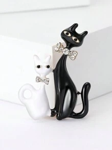 1pc Fashionable Enamel Cat Brooch Suitable For Women's Daily Wear - Cat - View 2