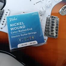 Cuerdas de guitarra Ziko Nickel para guitarra eléctrica. Sonido perfecto, sensación constante, durabilidad confiable. Adecuado para guitarras de 6 cuerdas con cuerdas de cabeza de colores. - Azul - Ver 8