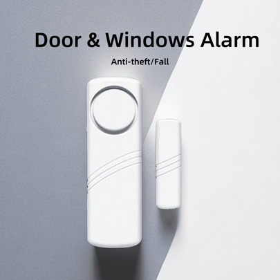 1pc White Smart Door & Window Anti-Theft Alarm, Available In 1pc, 4pcs, 12pcs, 22pcs, Multi-Functional Home Door Magnetic Alarm, High Decibel Alarm Sound, Long Standby Mini Portable Anti-Theft Alarm, Suitable For Home, Apartment, Store, No Drilling Installation