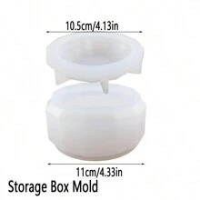 1/4 件 DIY 树脂浴室收纳模具套件 - 具有现代不对称形状的定制梳妆台配件 - 白色 - 查看 12