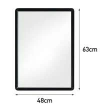 LIVINGANDHOME Living And Home Rectangular Wall Mirror - Rustproof Aluminum Frame With Anti-Fog Glass (Black) - Black (48*63cm) - View 10