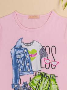Playera con estampado de moda Less is more - Rosa - Ver 5