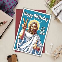 1 张有趣且富有创意的生日贺卡（6.5*4.5 英寸）适合送给家人、朋友、同事、长辈、小型企业用品、感谢卡、生日礼物（信封、贺卡）、圣诞节的创意完美礼物