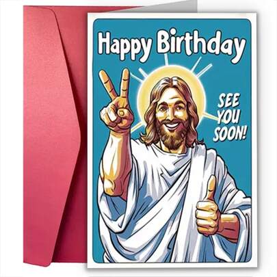 1 pièce Carte d'anniversaire amusante et créative (16,5 cm x 11,4 cm). Cadeaux parfaits et créatifs pour la famille, les amis, les collègues, les aînés, les fournitures pour petites entreprises, les cartes de remerciement, les cadeaux d'anniversaire (enveloppes, cartes de vœux), Noël