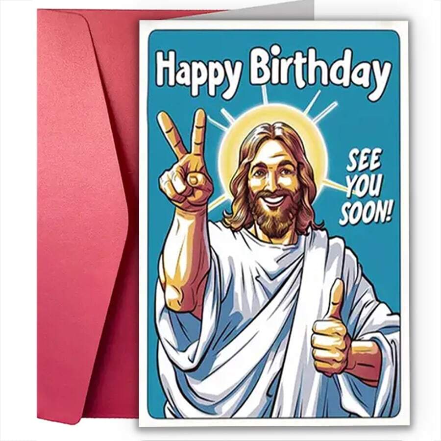 1 张有趣且富有创意的生日贺卡（6.5*4.5 英寸）适合送给家人、朋友、同事、长辈、小型企业用品、感谢卡、生日礼物（信封、贺卡）、圣诞节的创意完美礼物