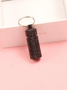 1 علبة أقراص لامعة محمولة، حاوية أقراص للسفر، زجاجة مزينة بالراين ستون مقاومة للماء، حامل أقراص صغير مع سلسلة مفاتيح، علبة تخزين أقراص صغيرة جميلة للخارج والمدرسة والسيارة، إكسسوارات حقيبة جوثيك Y2K، أشرطة رقبة مع حامل بطاقة هوية، إكسسوارات سيارة، تميمة حقيبة - متعدد الألوان - مشاهدة 6