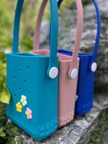 EVA Multi-Color Tote Shoulder Bag - Mini Bogg Bags,Cute Small Waterproof Outdoor Travel Handbag For Summer And Shopping, Beach Essentials Women Bags For Vacation & Holiday